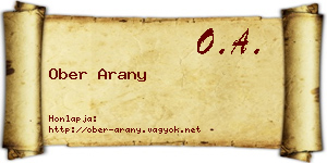 Ober Arany névjegykártya